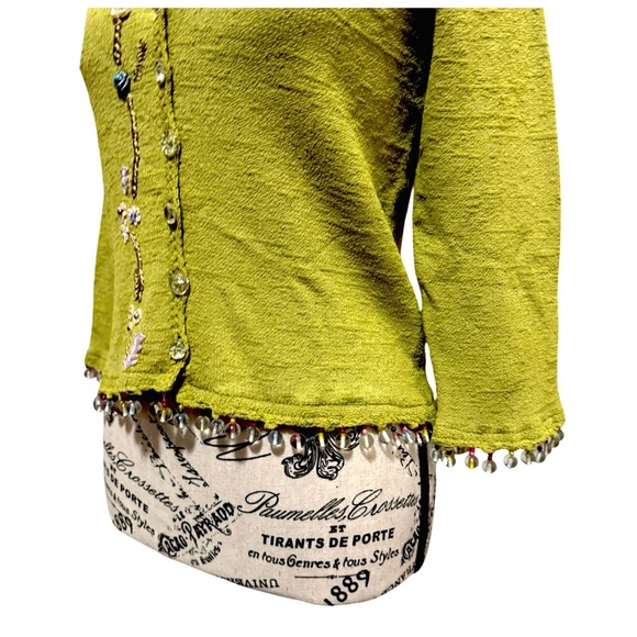 Vasari Women’s Cardigan With Fringe Details. Green. Medium NWT - Picture 11 of 12